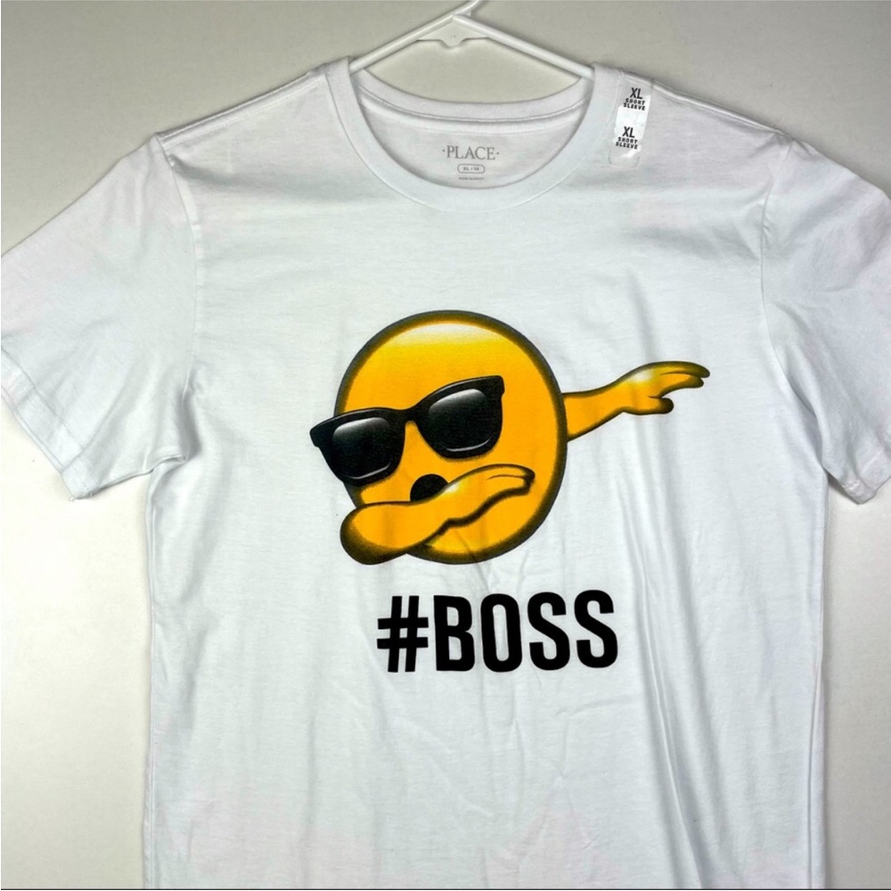 PLACE White Emoji T-shirt #1 Boss Unisex Size XL - Picture 2 of 5